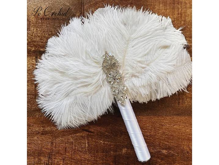 PEORCHID-Bouquets d'Éventails en Plumes de Patients en Clip, Grande Testosterone, Style de Mariage des Années 1920, Broche Artificielle Personnalisée pour Demoiselle d'Honneur