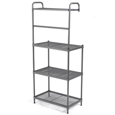 Helloshop26 - 4-stufiges Küchenregal 60 x 34,5 x 136 cm optimale Ablagefläche verstellbare Füße modernes Design Graues Eisen 20_0012051