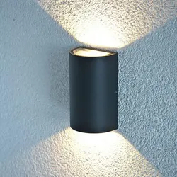 EVN Halbrunde moderne LED Außenwandleuchte 2-flg  anthrazit IP54 warmweißes Licht