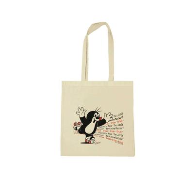 Henkeltasche LOGOSHIRT "Der kleine Maulwurf - Rollschuhe", Damen, Gr. B/H/T: 38cm x 42cm x 1cm, beige (sand), Baumwolle, bedruckt, Taschen, mit coolem Motiv