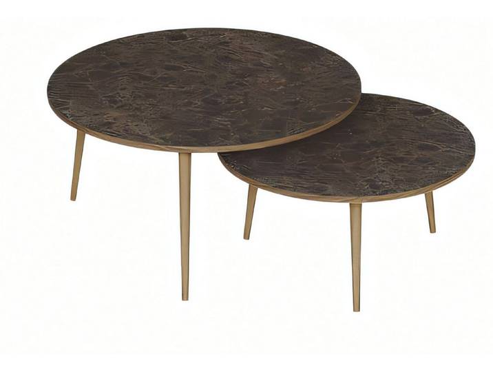JVmoebel Beistelltisch Brauner Holz-Beistelltisch im modernen Design, vielseitig einsetzbar (2-St., Beistelltisch 1, Beistelltisch 2), Made in Europe