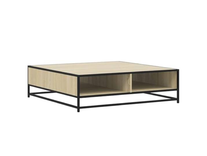 Couchtisch 100 x 100 x 30 cm, Verbundholz und Metall, Sonoma-Finish