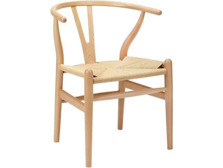 Chaise naturelle WISHBONE - bois de hêtre fibre naturelle