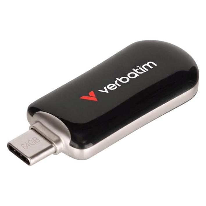Verbatim Flash Disk 64GB Plectra USB-C 3.0, černá (64 GB, USB-C) (30224)