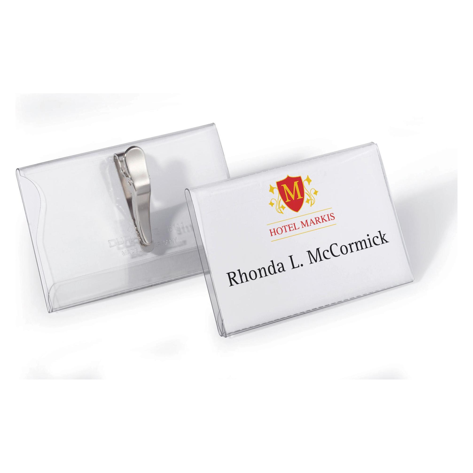 Durable Hartfolien-Namensschilder mit Krokoklemme (811119)