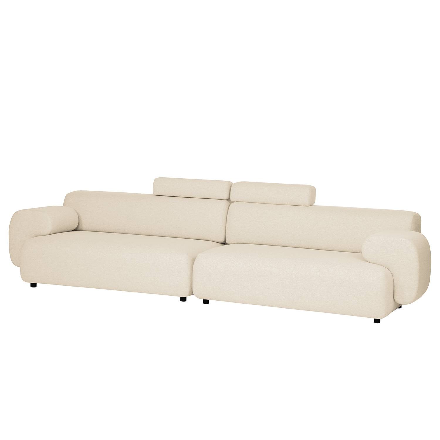 home24 Imbert XXL-bank beige geweven stof modern B: 354 cm, D: 74 cm, H: 106 cm