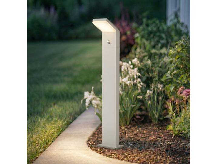 Yolena borne lumineuse LED d'extérieur, blanche, 100 cm, capteur, IP54 - Arcchio - Terrasse - Moderne - Métal - À ampoule unique