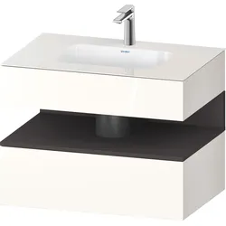 Duravit Collection One Einbauwaschtisch mit Konsolenwaschtischunterbau, 800x550x600mm, Nische Graphit Supermatt, QA4785080220010, Farbe: Weiß Hochglanz/mit Nischenbeleuchtung
