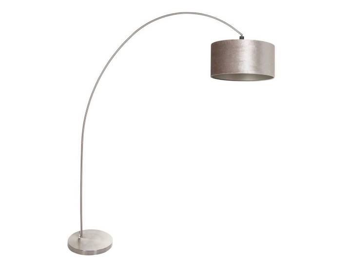 Stehleuchte, Silberfarben, Leder, Veloursleder, konisch, 40x185x172 cm, Lampen & Leuchten, Innenbeleuchtung, Stehlampen, Stehlampen
