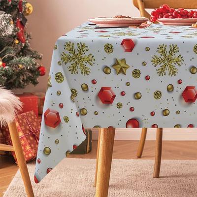 Violet Linen European Christmas Accents Stars, Snowflakes and Jewel Pattern Tablecloths