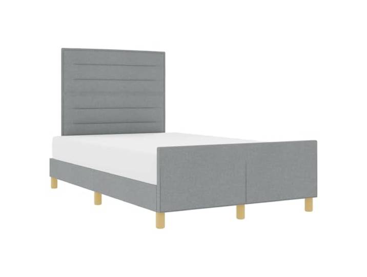 KKgypkn Minimalistisches Bettgestell mit Stoffpolsterung Hellgrau 140 x 200 cm, Plattformbett mit Kopf- und Fußteil, modernes Design ohne Boxspringmatratze