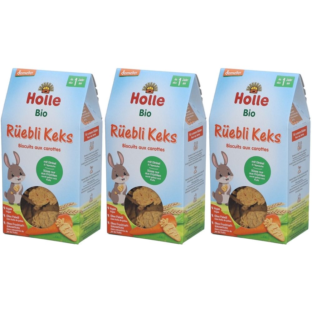 Holle Bio-Karottenkekse x3 3x125 g Kekse