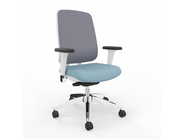 Bürodrehstuhl LAS OSCAR mit 1D Armlehnen, Blau, Neu, Ergonomischer Stuhl - ideal für flexibles Arbeiten