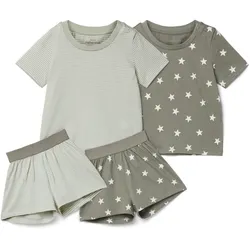 Tchibo - 2 kurze Kinder-Pyjamas - Baby - Gr. 86/92 - olivgrün/print