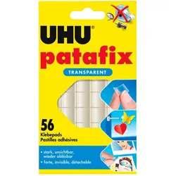 UHU patafix doppelseitige Klebepads 1,2 x 1,2 cm - 56 Stück