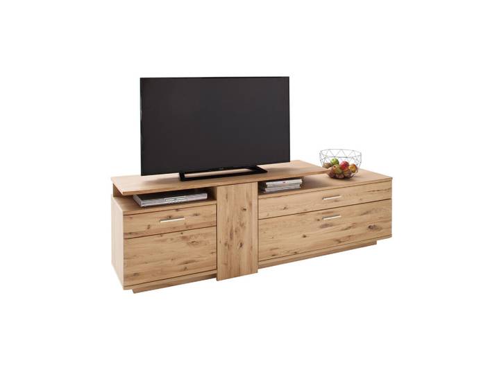 Livetastic Lowboard, Eichefarben, Holz, Holzwerkstoff, Asteiche,Eiche,Eiche, furniert, teilmassiv,massiv,furniert, 2 Schublade(n) Schubladen, 210x67x46 cm, Made in EU, Wohnzimmer, TV Möbel, Lowboards