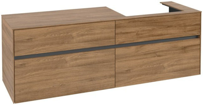 V&B; Meuble sous lavabo Collaro 160x54,8x50cm, lavabo à droite, chêne Kansas ; Villeroy & Boch (C02300RH)