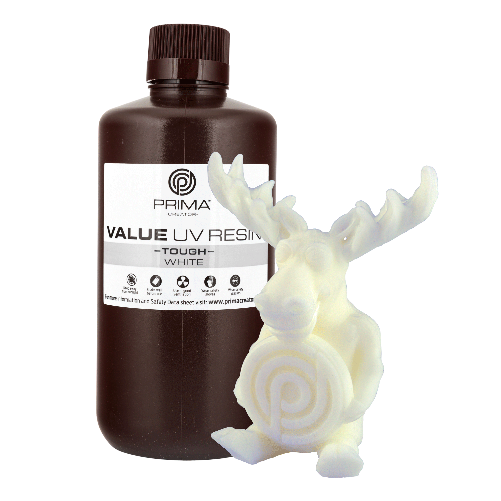 PrimaCreator Value Tough UV Resin (ABS Like) - 1 kg - White PV-RT-B405-1000-WH