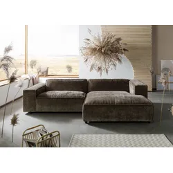 Ecksofa 279x164x69 Cord taupe VALENCIA