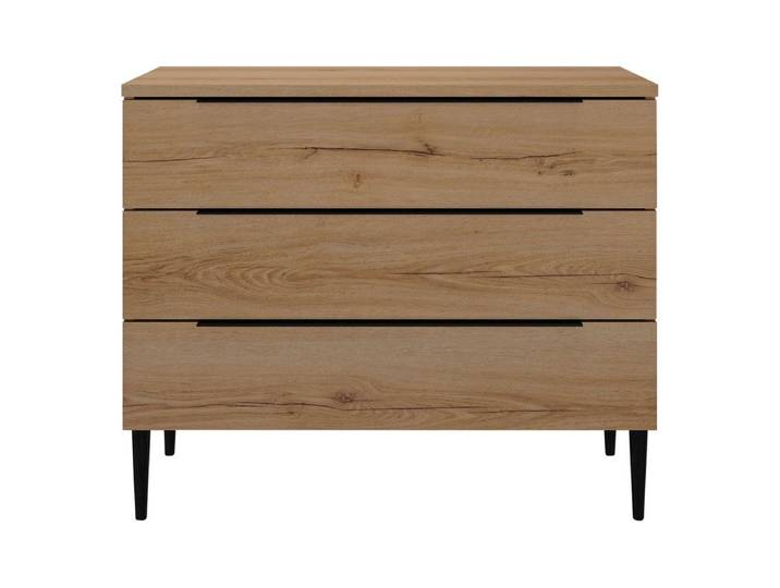 Commode 3 tiroirs LUCIAN imitation chêne