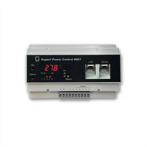 GUDE 8001-1 EPC NET 5x RelaisOut, 1x Sensorport, Messung, Hutschiene (DIN Rail)