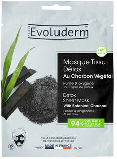Evoluderm Máscara Facial Detox Carvão Masque Tissu 1 un