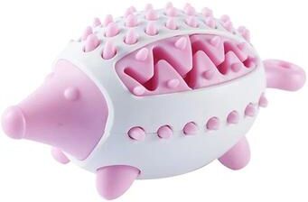 Inspired Finds Interactive Hedgehog Treat Dispensing Dog Toy For Slow Feeding & Dental Care pink