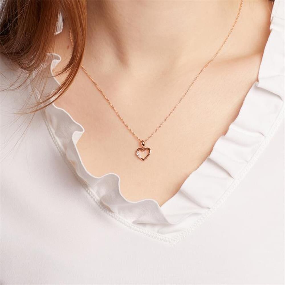 Brilladia 750er Roségold Anhänger Herz mit Diamanten rosé