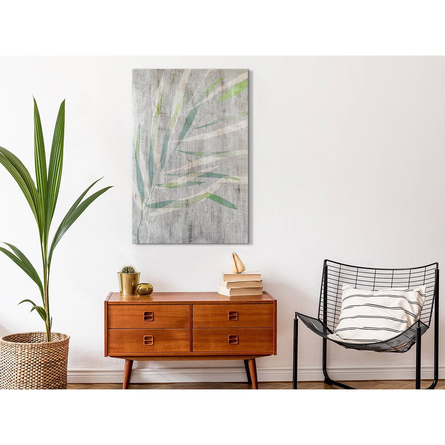 home24 Chamedora linnen afbeelding grijs 80 x 120 cm