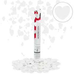 relaxdays Party Popper »Herzen« weiß 40 cm weiß