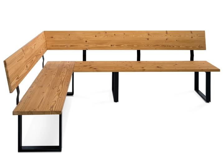 CURBY Eckbank, rustikale Altholzoptik, Material Massivholz