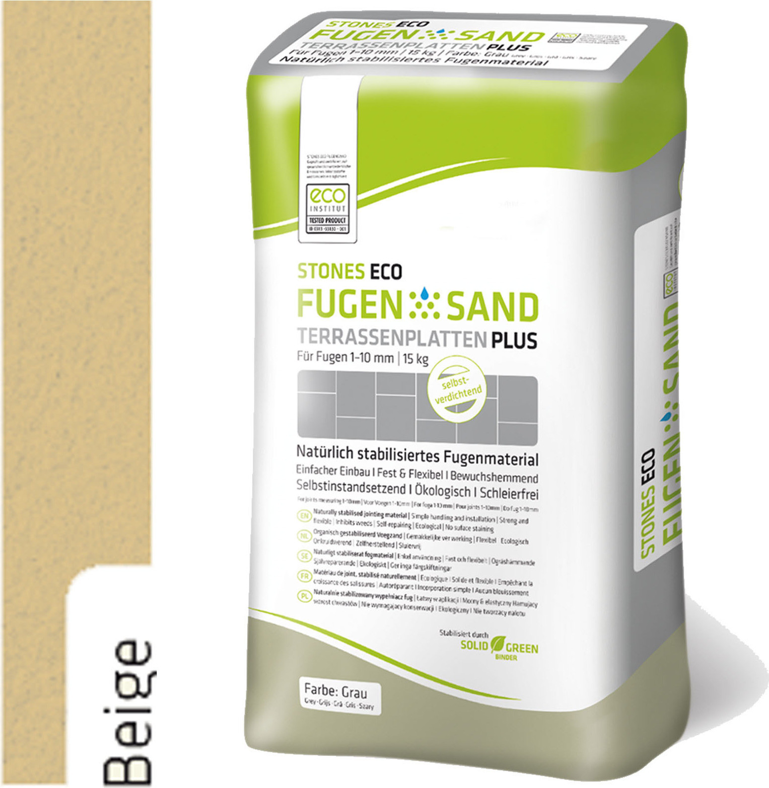 STONES ECO Fugensand Plus voor terrassen, beige, 15 kg