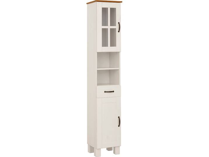 Hochschrank HOME AFFAIRE Rodby , weiss (weiß, honig), B:33cm H:180cm T:30cm, Massivholz, Schränke, Hochschrank, FSC-zertifiziertes Massivholz, Breite 33cm, Höhe 180cm