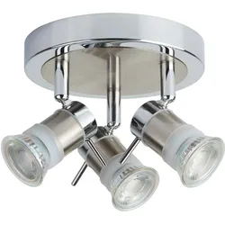 LED Decken Lampe Leuchte Chrom Silber Flur Büro Schlaf Wohn Zimmer Beleuchtung