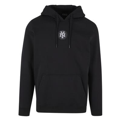 Kapuzenpullover MISTERTEE "MisterTee Herren NY Patch Hoody", Herren, Gr. XL, schwarz, 100% Baumwolle, mehrfarbig, normal, ohne Ausschnitt, Pullover Kapuzenpullover