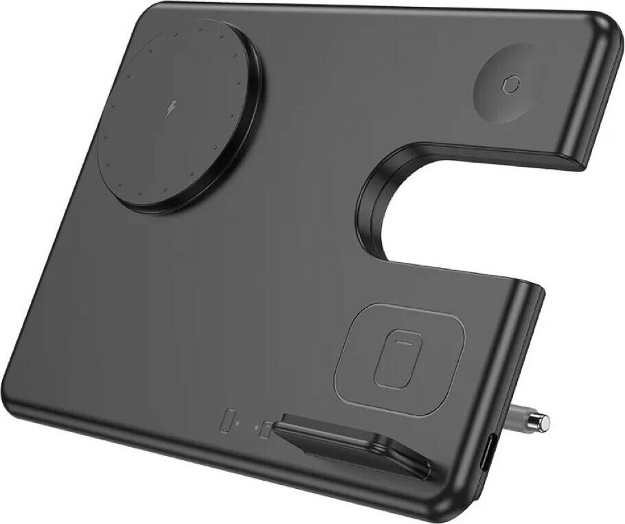 HOCO 3-in-1 inductieve oplader CQ1, 15W, compatibel met Apple Watch, zwart