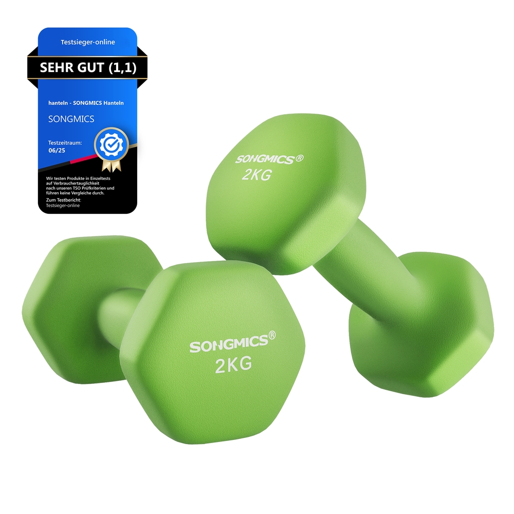 SONGMICS Kurzhanteln 2er-Set grün B34SYL904C01