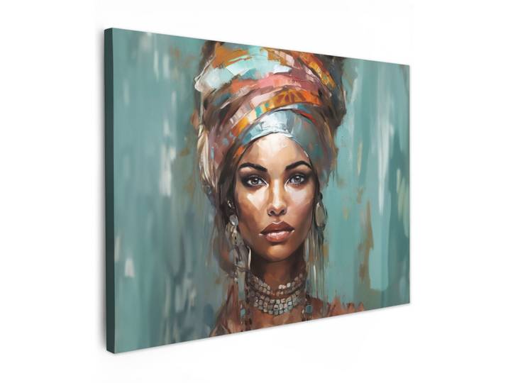 LEINWANDBILD Frau - Kunst - Schmuck - Porträt Wandbilder 80x60 cm