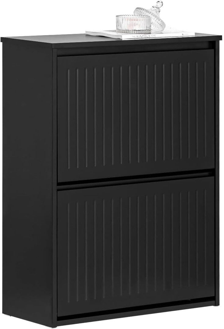 Latitude Run Shoe Storage Cabinet Black 6