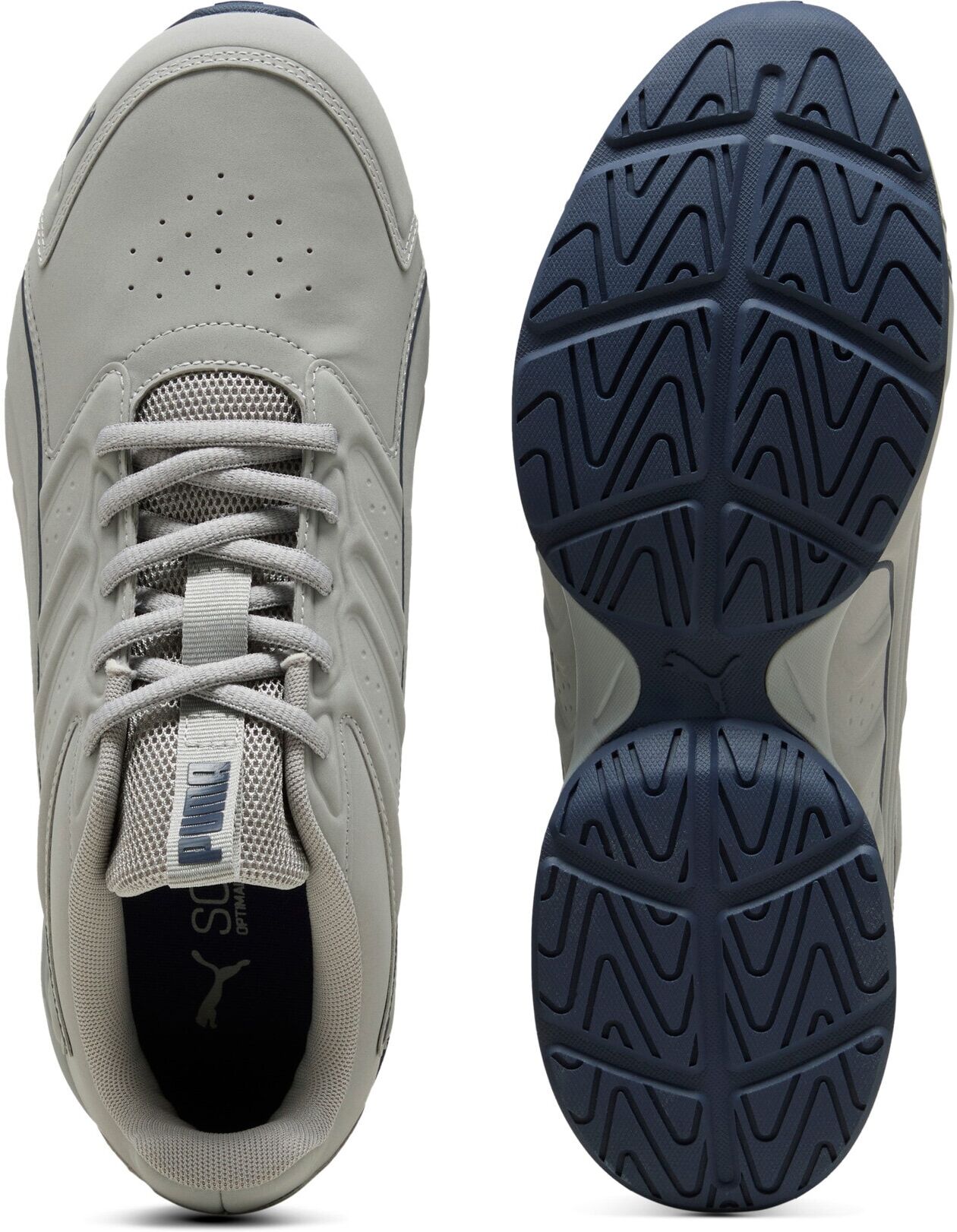 Sneaker PUMA "ELECTRO SL", Gr. 40, gray echo, puma navy, Schuhe Sneaker, mit SOFTFOAM+ Dämpfung, leicht profiliert, aus Synthetik gray echo, puma navy 40