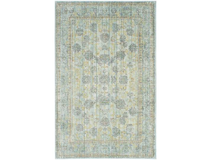 Tapis artisanat inspiré en polyester bleu, 122 x 183 cm