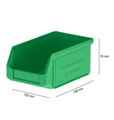 Sichtlagerkasten SSI Schäfer Serie PROFI LF 211, Kunststoff, 0,9 l, grün