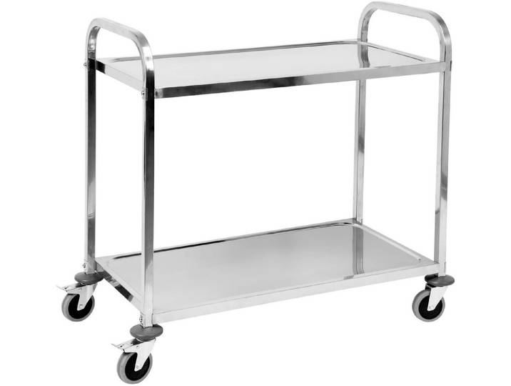 TRIZERATOP Servierwagen Servierwagen, Küchenwagen, Abräumwagen 2 Böden 950x500x950mm Edelstahl, (Servierwagen, Küchenwagen, Abräumwagen 2 Böden 950x500x950mm Edelstahl)