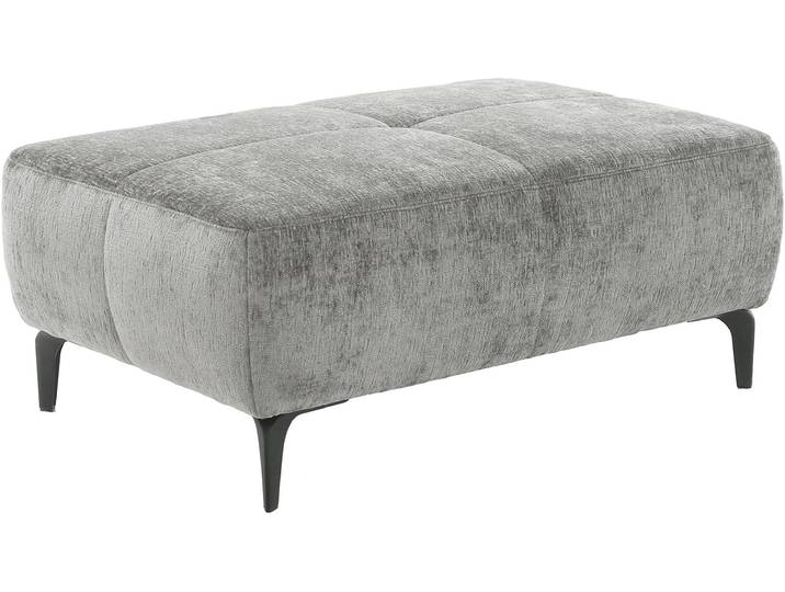 Hocker JOCKENHÖFER GRUPPE Salo, B: 114 cm , grau (hellgrau), B:114cm H:46cm T:81cm, Chenille: 100% Polyester, Hocker, Hocker, im Retrolook mit Wellenunterfederung und frei im Raum stellbar