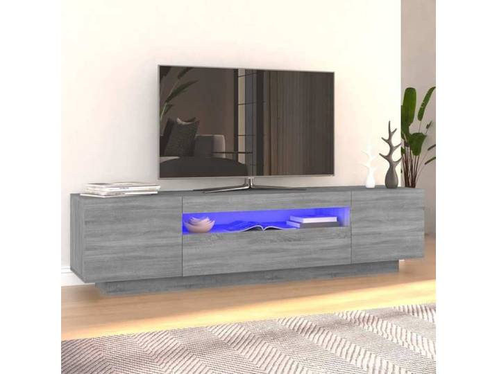 Maison Exclusive - Meuble TV avec lumières LED Sonoma gris 160x35x40 cm