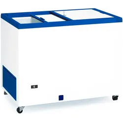 CSB Professionelle Kühltruhe 100 cm und 300 Liter mit blickdichten Schiebetüren. Industrielle Gefriertruhe für Bar, Restaurant und Catering.