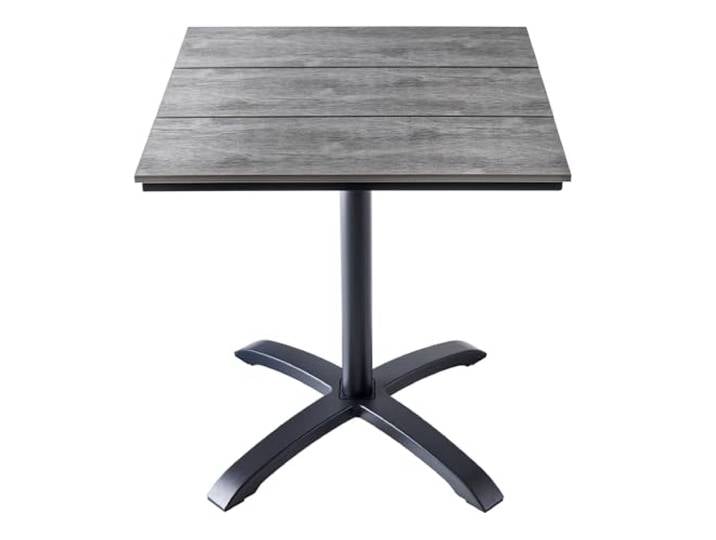 Riess Ambiente Bistrotisch DESIGNO - 70x70cm - grau - WPC Aluminium Gestell: schwarz, UV-beständig, wetterfest, quadratisch, pflegeleichte Oberfläche