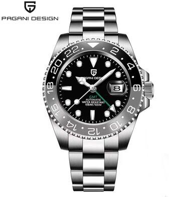 Quick Pick Pro Pagani Design GMT Automatic Watch For Men Sapphire Crystal Stainless Steel Travel Timepiece black Green