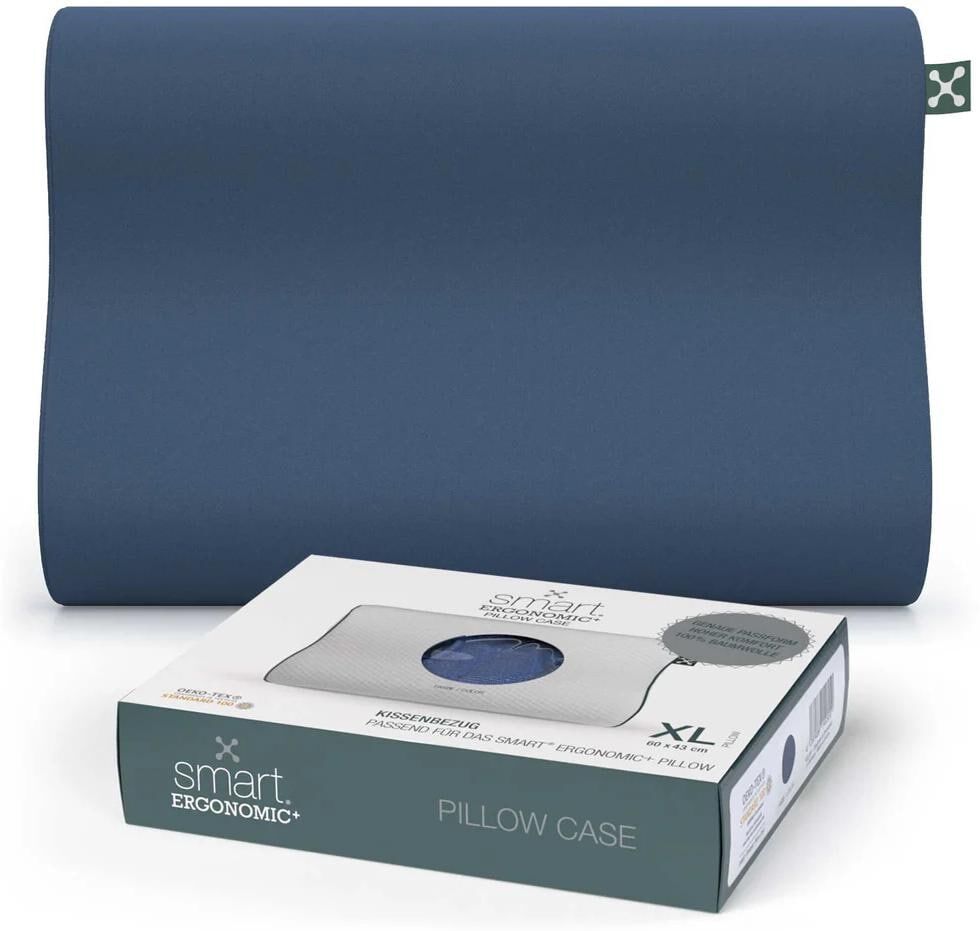 Kissenbezug SMARTSLEEP "Smartsleep Kopfkissenbezug Ergonomic", dunkelblau, Kissenbezüge, Kissenbezug dunkelblau Einheitsgröße