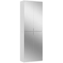 Ebuy24 ProjektX Kleiderschrank 4 Türen weiß, Spiegel.